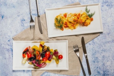 two place of ligh mediteranean dishes