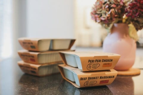 a few boxes of health pre-prepared meals, these are Peri-Peri chicken