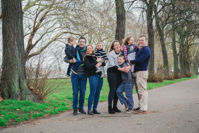 photo of two families together in a park