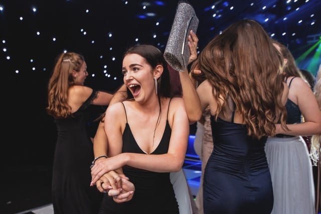 girls dancing on a school party