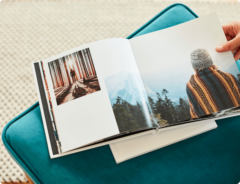 photobook on a green cushion